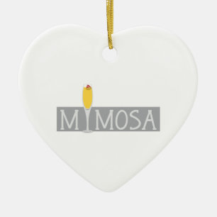 Ornement Cœur En Céramique Signe de mimosa