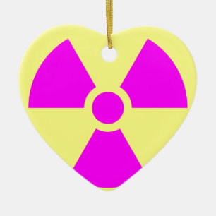 Ornement Cœur En Céramique Symbole d'avertissement de rayonnement
