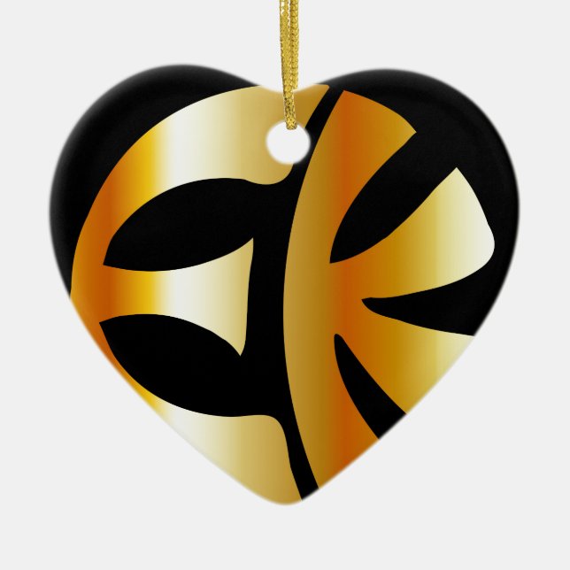 Ornement Cœur En Céramique Symbole Eckankar d'emblème d'USVA (Devant)