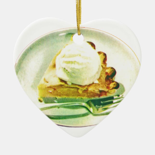 Ornement Cœur En Céramique Tarte aux pommes 1955 (Devant)