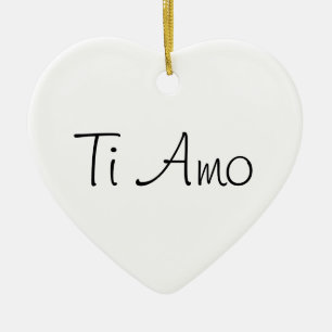 Ornement Cœur En Céramique Ti Amo/I Love You