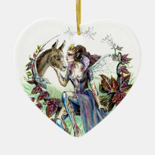 Ornement Cœur En Céramique Titania et fond
