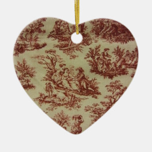Ornement Cœur En Céramique Toile rose