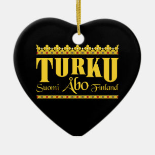 Ornement Cœur En Céramique Tournoi de Turku Finlande