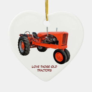 Ornement Cœur En Céramique Tracteurs vintages reconstitués