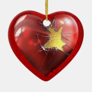Ornement Cœur En Céramique Un coeur brisé