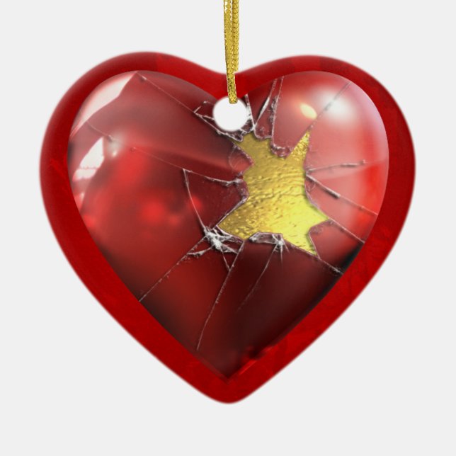 Ornement Cœur En Céramique Un coeur brisé (Devant)