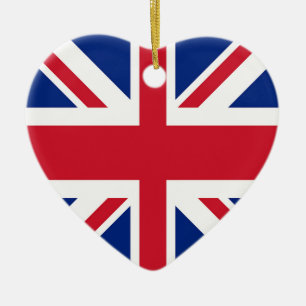 Ornement Cœur En Céramique Union Jack - Drapeau du Royaume-Uni