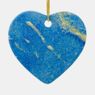 Ornement Cœur En Céramique Verre fusionné bleu argent