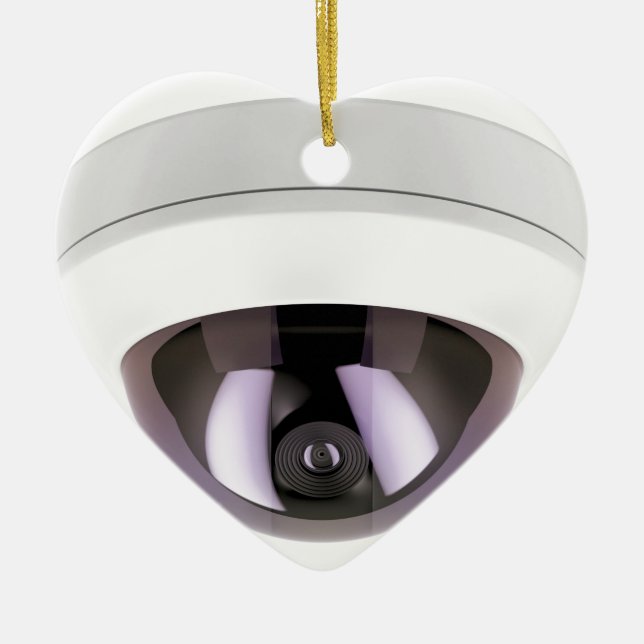 Ornement Cœur En Céramique Vidéo surveillance de dôme (Devant)