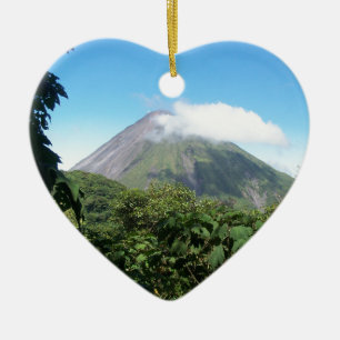 Ornement Cœur En Céramique volcan d'arenal