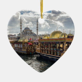 Ornement Cœur En Céramique Vue vers Istanbul (Turquie)