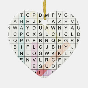 Ornement Cœur En Céramique Word Search