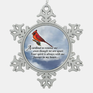 Ornement commémoratif cardinal en métal de poème