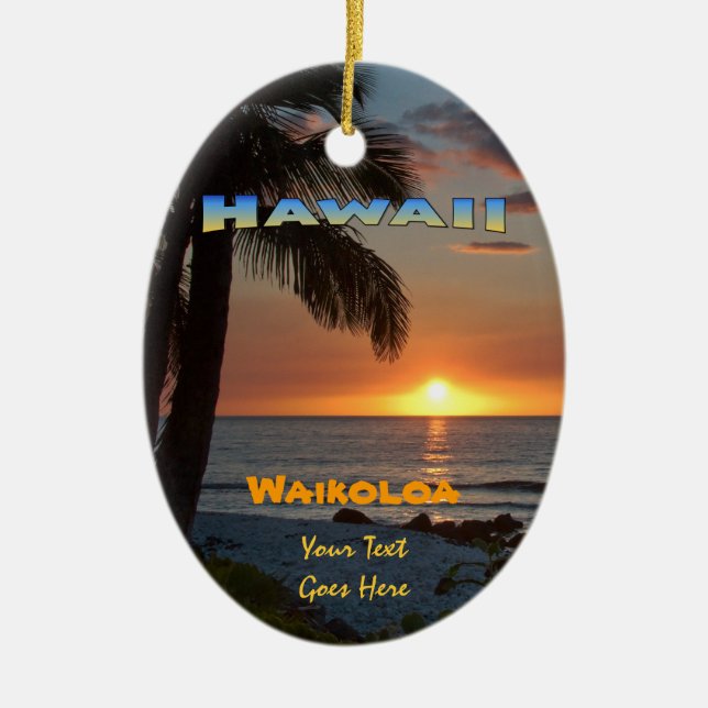 Ornement : Coucher de soleil Waikoloa #1 (ovale) (Devant)