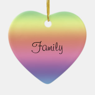 Ornement - couleurs arc-en-ciel et coeur de famill