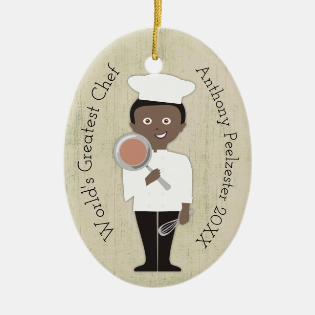 Ornement culinaire de Noël d'Afro-américain de (Devant)