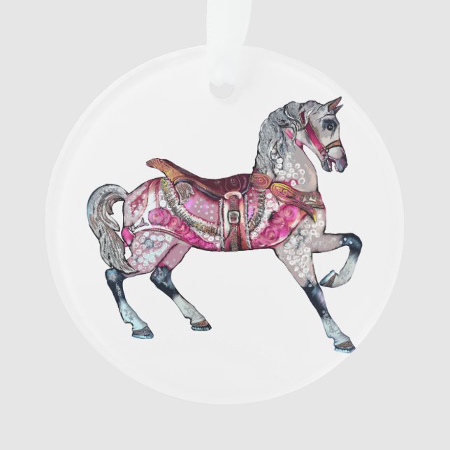 Ornement d'acrylique de carrousel de cheval (devant)