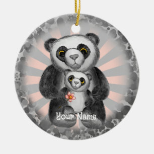 Ornement d'amour d'ours panda