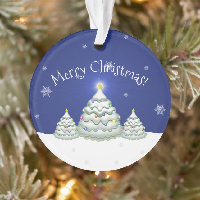 Ornement d'arbre de Noël bleu (Arbre)