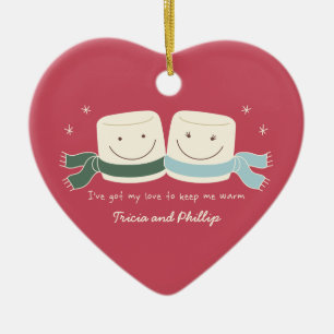 Ornement d'arbre de Noël d'amour de guimauve