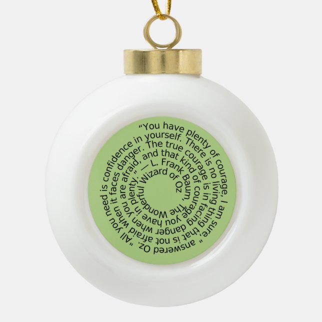 Ornement d'arbre de Noël de citation de courage (Devant)