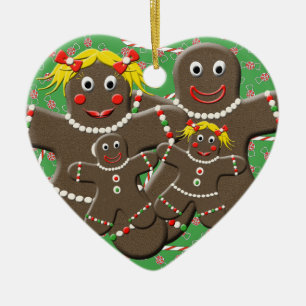 Ornement d'arbre de Noël de coeur de famille de
