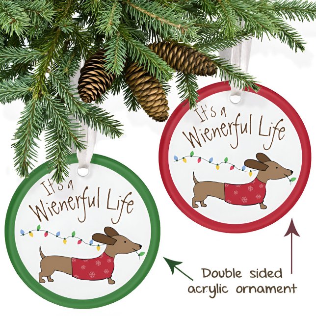Ornement d'arbre de Noël de Dachshund - Chiot coqu (Dachshund Wienerful Life Christmas Tree Ornament)