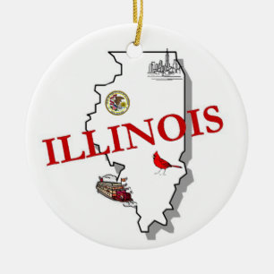 Ornement d'arbre de Noël de l'Illinois