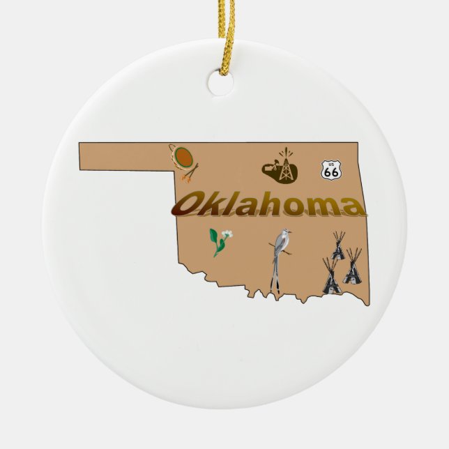 Ornement d'arbre de Noël de l'Oklahoma (Devant)