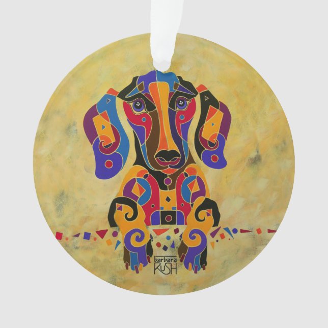 Ornement d'arbre de Noël de teckel (devant)