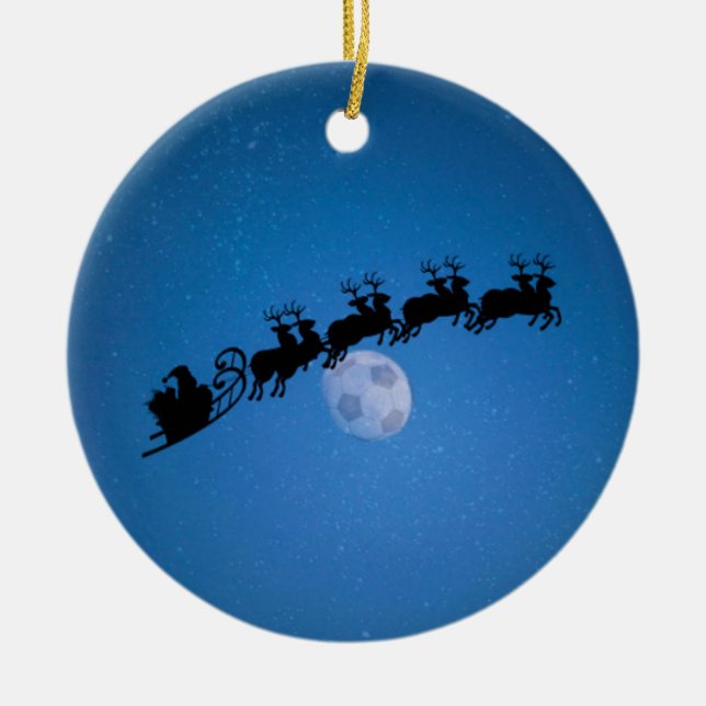 Ornement d'arbre de Noël de thème du football (Devant)