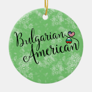 Ornement d'arbre de Noël des Coeurs américains bul