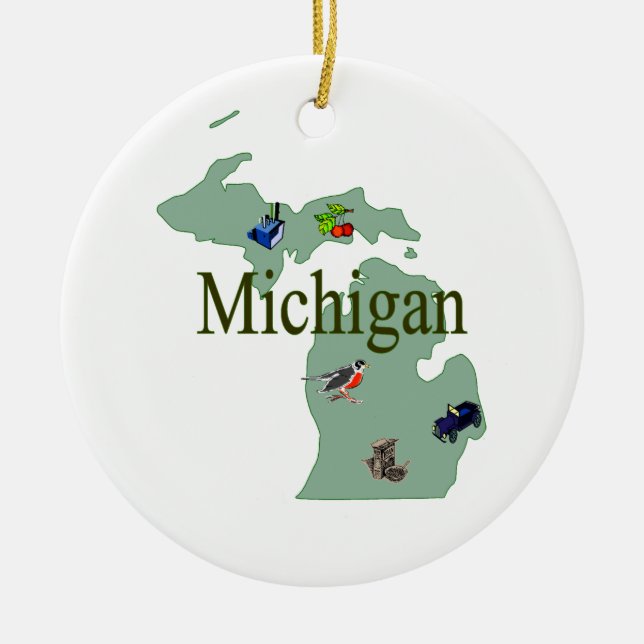 Ornement d'arbre de Noël du Michigan (Devant)