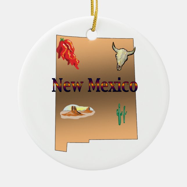 Ornement d'arbre de Noël du Nouveau Mexique (Devant)