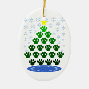 Ornement d'arbre de Noël Empreintes de pattes