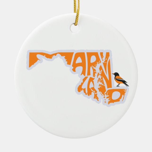 Ornement d'arbre de Noël Oriole de l'État du Maryl (Devant)
