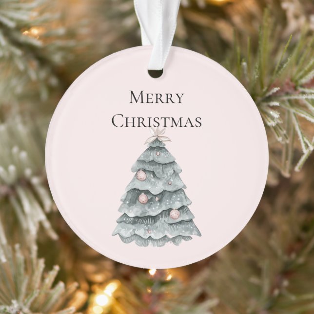 Ornement d'arbre de Noël rose vif (Arbre)