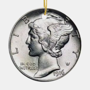 Ornement d'argent de dixième de dollar de Mercury