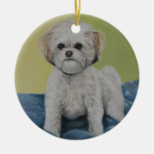 Ornement d'art de Bailey Bichon/shihtzu