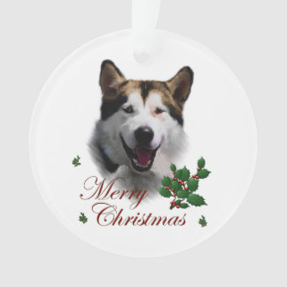 Ornement d'art de Noël Malamute en Alaska