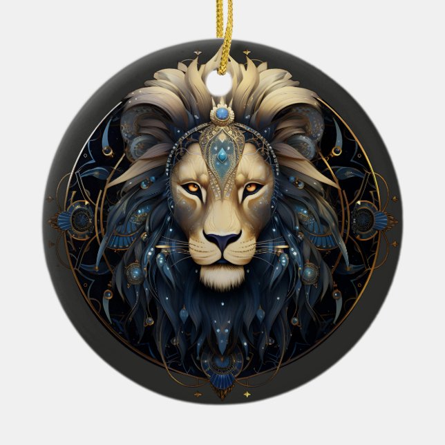 Ornement d'astrologie personnalisée Zodiac Leo (Devant)