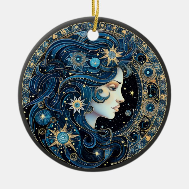 Ornement d'astrologie personnalisée Zodiac Virgo (Devant)