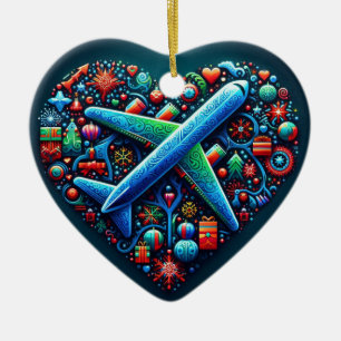Ornement d'avion de coeur