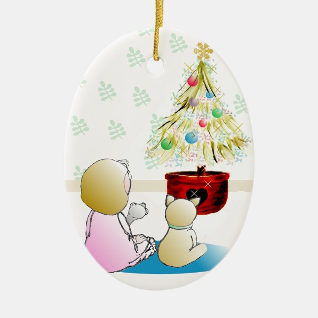 Ornement de attente de Noël de Père Noël (Devant)