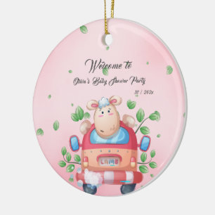 Ornement de Baby Shower Agneau Bébé Mignon
