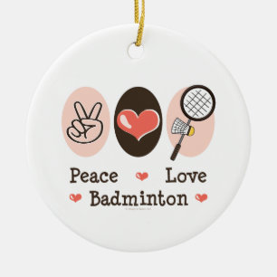 Ornement de badminton d'amour de paix