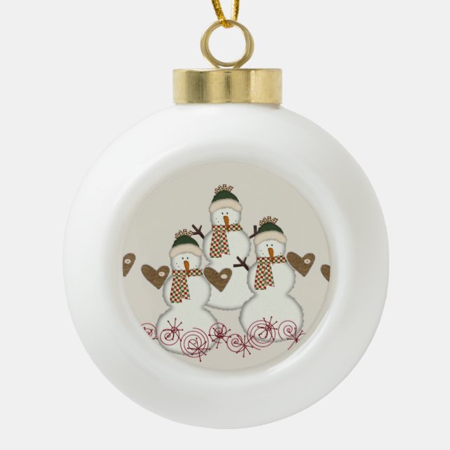 Ornement de bal en céramique de Noël, Céramique de (Devant)