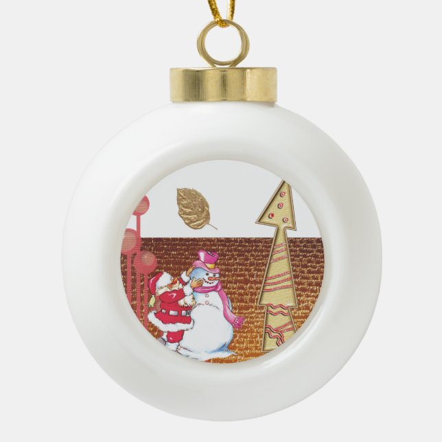 Ornement de bal en céramique de Noël, Céramique de (Devant)