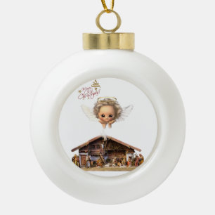 Ornement de bal en céramique de Noël, Jésus Christ